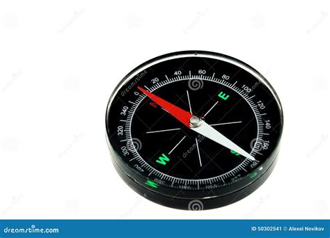 Modern New Black Magnetic Compass Isolated Stock Image Image Of Close Longitude 50302541