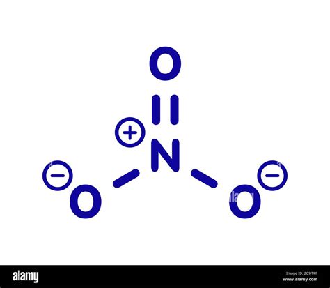 Anión De Nitrato Estructura Química Fórmula Esquelética Azul Sobre