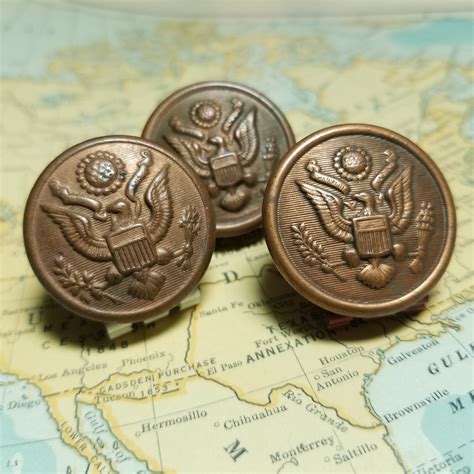 3 Antique Us Army Buttons Vintage Copper Military Etsy Vintage