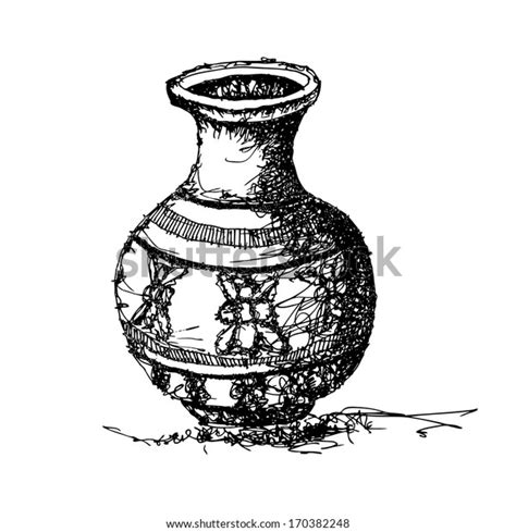 Sketch Drawing Antique Jar Vector Stock Vector Royalty Free 170382248