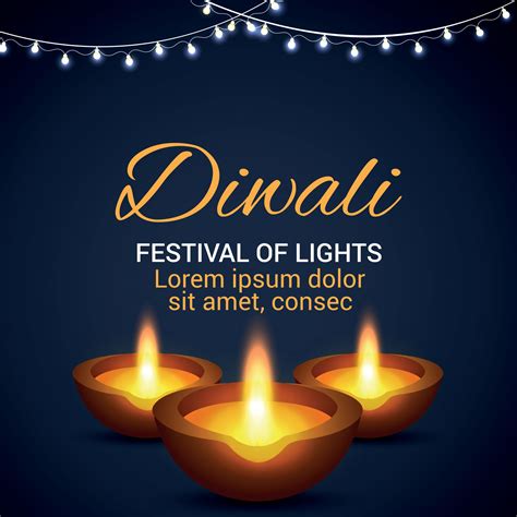 Shubh diwali festival of light greeting card with diwali diya 2519502 Vector Art at Vecteezy