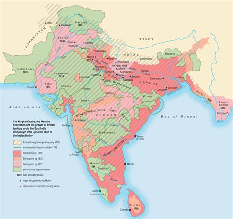 The expansion of the British East India Company [1493 × 1411] : r/MapPorn