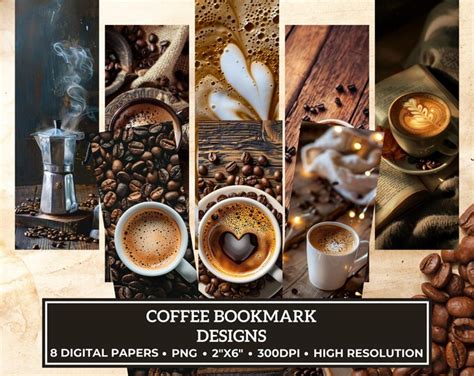 8 Coffee Bookmark Designs Printable Bookmarks Bookmark Designs Png