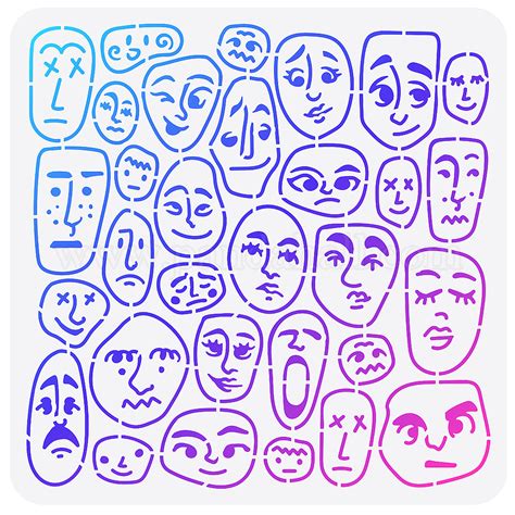 Wholesale Fingerinspire Boho Cartoon Portrait Stencil For Painting