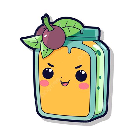 Pegatina De Jugo Una Ilustración De Dibujos Animados De Jugo Kawaii