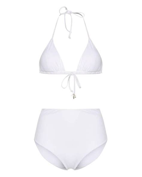 Fisico Triangle Cup Bikini In White Lyst