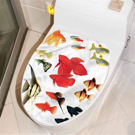 Toilet Decal Aqua Exotic Tropical Aquarium Fish Bathroom Toilet Seat