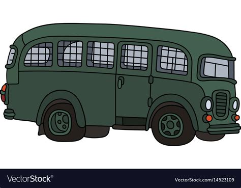 Old prison bus Royalty Free Vector Image - VectorStock