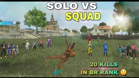 Solo Vs Squad Headshot Gameplay In Br Rank Thompson Gun Ak