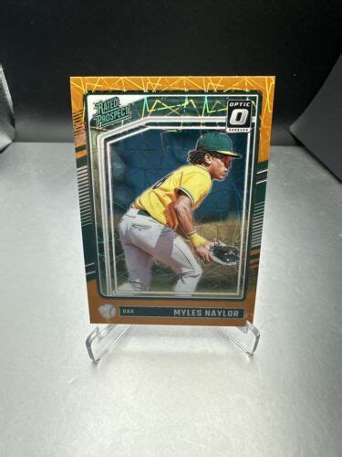 2024 Donruss Baseball Myles Naylor Rated Prospect Optic Orange Velocity