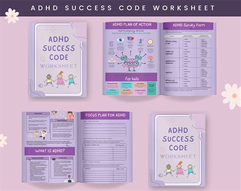 Adhd Worksheets Adhd Workbooks For Adults And Kids Adhd Etsy Uk