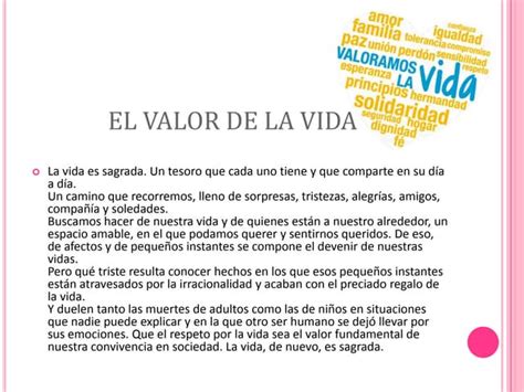 El Valor De La Vida Ppt