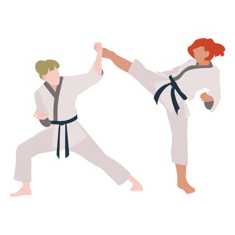 Diseño Png Y Svg De Gente De Práctica De Pose De Patada De Karate Para