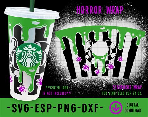 Horror Wrap Inspired By Beetlejuice Starbucks Cold Cup Svg Etsy