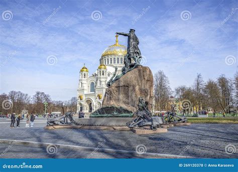 Monument To The Russian Admiral Makarov On The Anchor Square Kronstadt