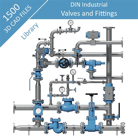 3d Cad Files Din Industrial Pipe Fittings And Valves