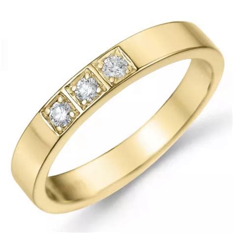 Diamant Alliancering I 14 Karat Guld 3 X 0 03 Ct