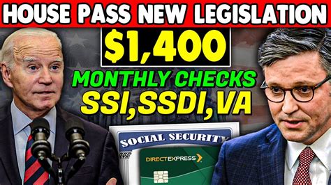 House Pass New Legislation 1400 Monthly Checks Approved For Social