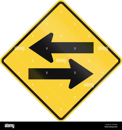 United States MUTCD Road Sign Two Way Traffic Crossing Stock Photo