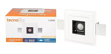 Luminária de teto direcional embutida Tecnolite INDOOR LED branca preta