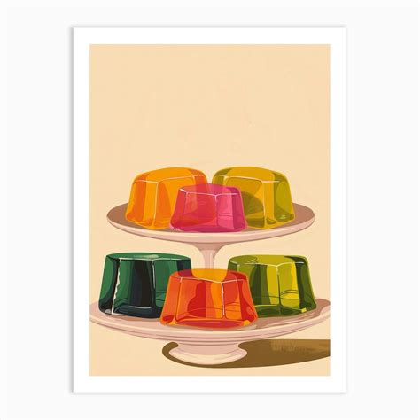 Stacked Colourful Jelly Beige Illustration 1 Art Print By Pudding