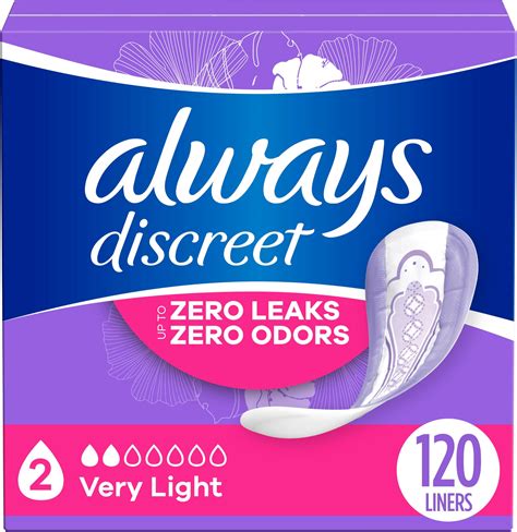 Always Discreet Adult Incontinence And Postpartum Liners For