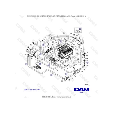 Mercruiser 350 Mag Mpi Horizon Closed Cooling System Alpha Bravo Dam Marine