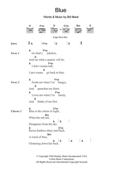 Blue by LeAnn Rimes - Guitar Chords/Lyrics - Guitar Instructor