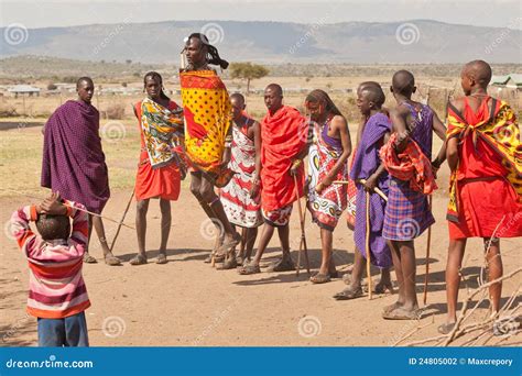 Masai Warrior Dancing Editorial Photography Image Of Group 24805002