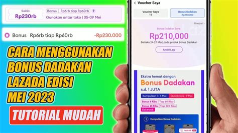 Cara Menggunakan Bonus Dadakan Lazada Edisi Mei 2023 YouTube