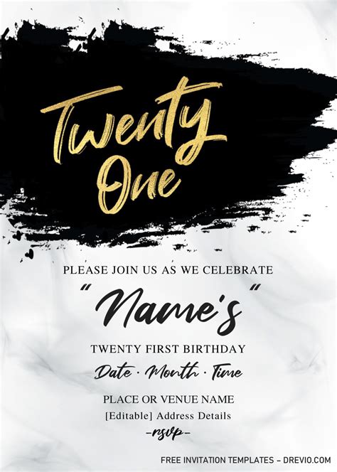 How To Create A 21st Birthday Invitation Printable Templates
