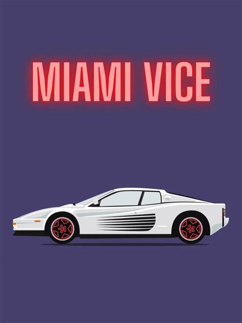 Miami Vice Ferrari Testarossa Poster - Winter Museo