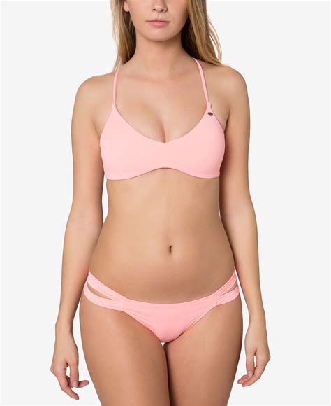 O Neill Salt Water Lace Up Bikini Top Bottoms Swimwear Women