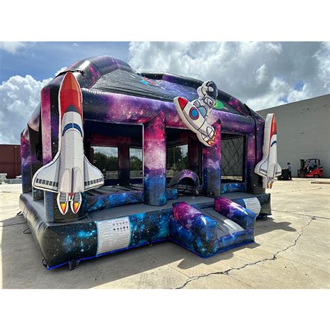 Unique Astronaut Rocket Moonwalker Inflatable Bounce House For Sale