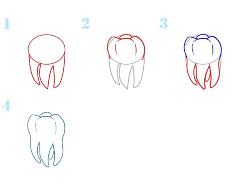 Как нарисовать зуб поэтапно для детей