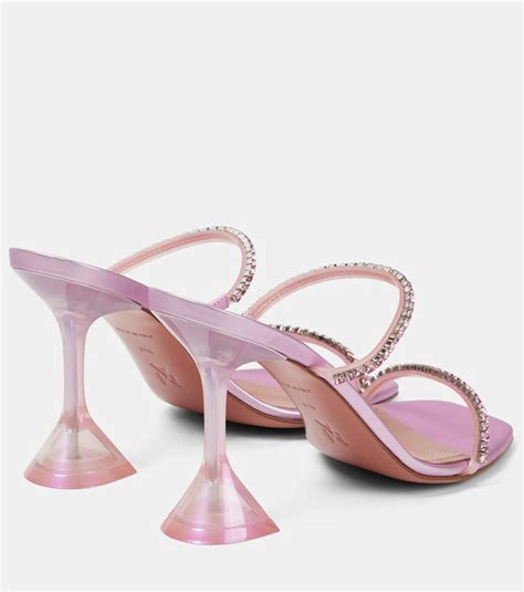 Amina Muaddi Gilda Embellished Pvc Mules Amina Muaddi