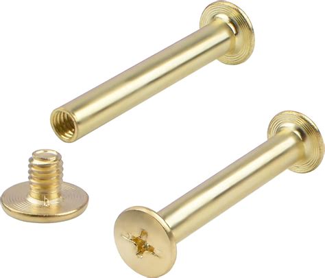 Binding Chicago Screws 30pcs Brass Plated Binding Screw Binder Post Durable Cross Head Chicago