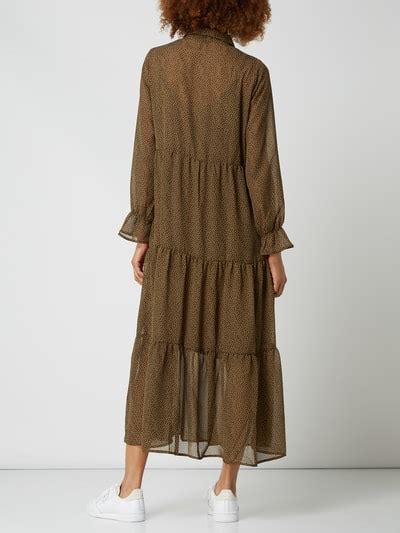 Vero Moda Kleid aus Chiffon mit Allover Muster olivgrün online kaufen