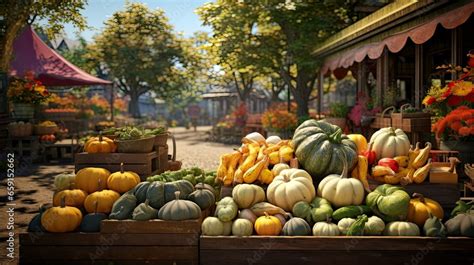 The Vibrant Colors And Variety Of Fresh Produce At A Bustling Farmers