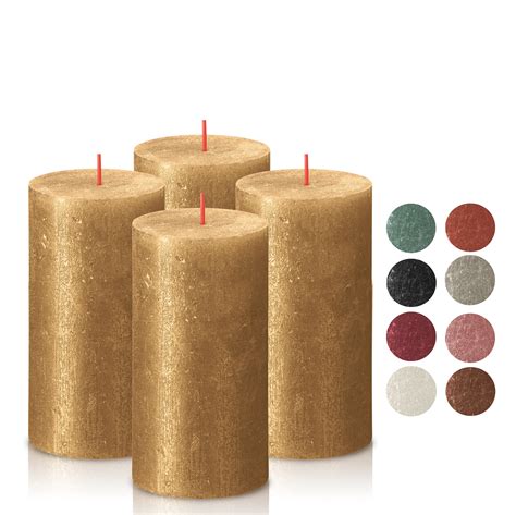 Bolsius X Rustic Metallic Gold Pillar Candles Halloween