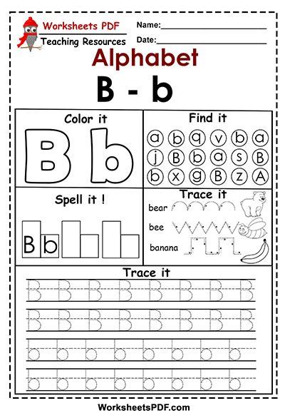 Letter B Worksheets Kindergarten