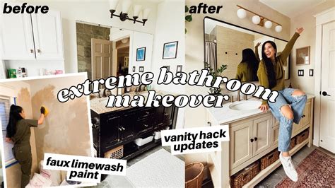 Extreme Diy Bathroom Makeover On A Budget Organic Modern Style Faux