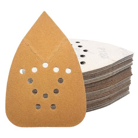 MFBJXC 50PCS Mouse Sander Sandpaper 120 Grit Detail Sander Sanding Pads