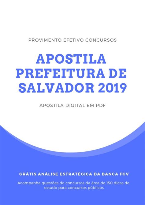 Provimento Efetivo Concursos Apostila Prefeitura De Salvador