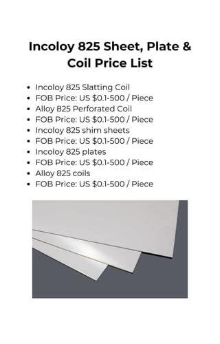 Incoloy Sheets Plates Pdf