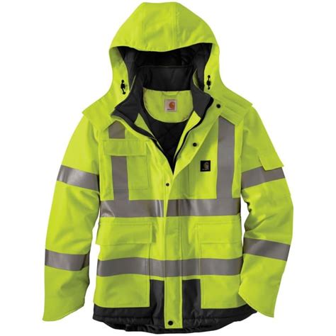 Carhartt Mens Sherwood Brite Lime Class 3 High Visibility Hooded Long