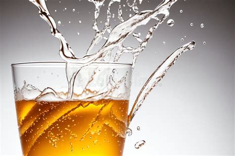 Splash Of Iced Tea Pours Into A Glass AI Generated Stock Illustration