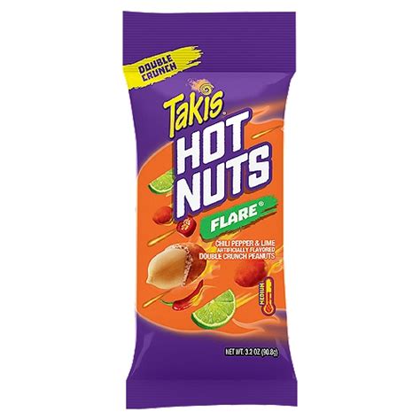 Takis Hot Nuts Flare Chili Pepper And Lime Double Crunch Peanuts 32 Oz