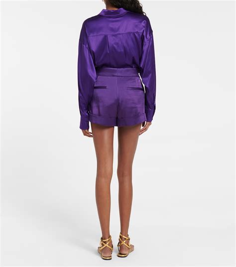 Satin Shorts In Purple Tom Ford Mytheresa