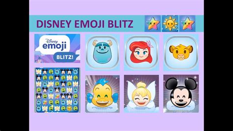 Disney Emoji Blitz Character Intro Sulley Ariel Simba Mickey Flounder Tinker Bell